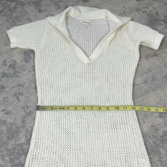 New L Space Sydney Cover Up Crochet Knit Maxi Polo Dress Swim White Sz XS - Picture 11 of 14
